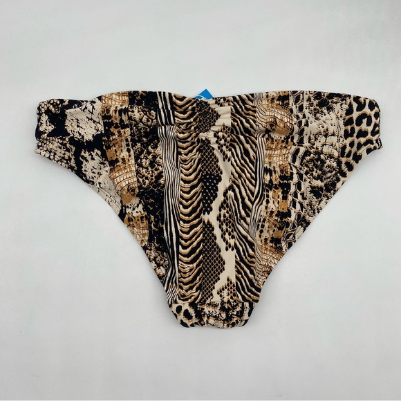Bleu Rod Beattie Ruched Back Low Rise Bikini Bottoms in animal print size 6 - Picture 5 of 7